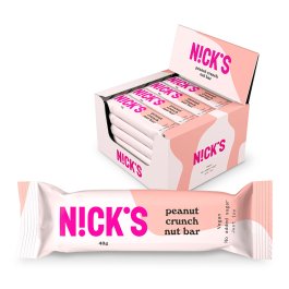 Nick's Protein Bar Jordnöt Crunch Vegan 50 g x 12 -Pack