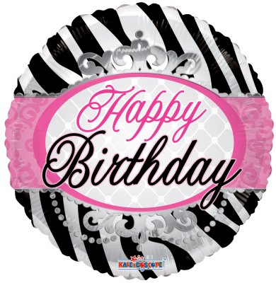 Folieballong Happy Birthday Zebra